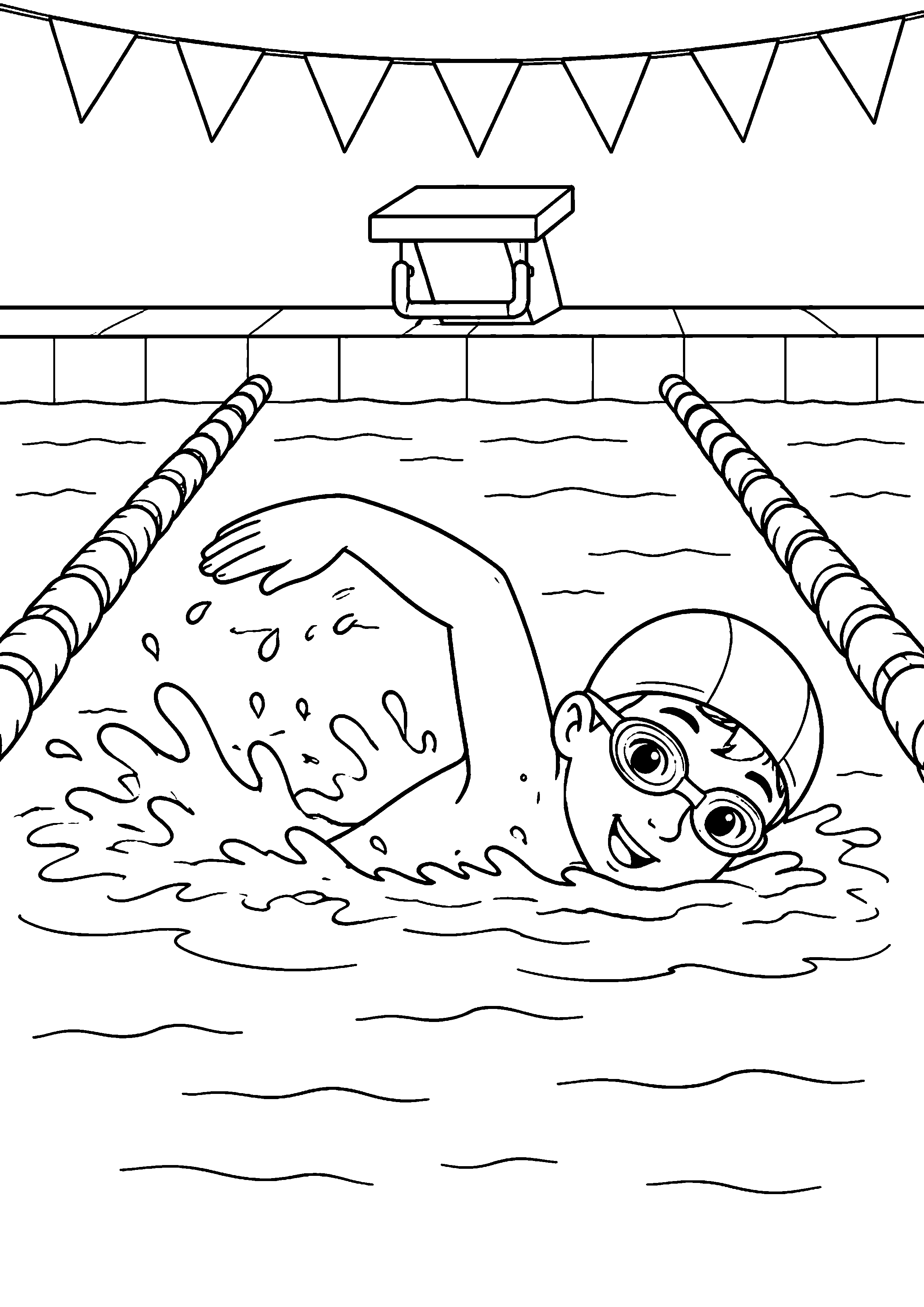 Coloriage Natation