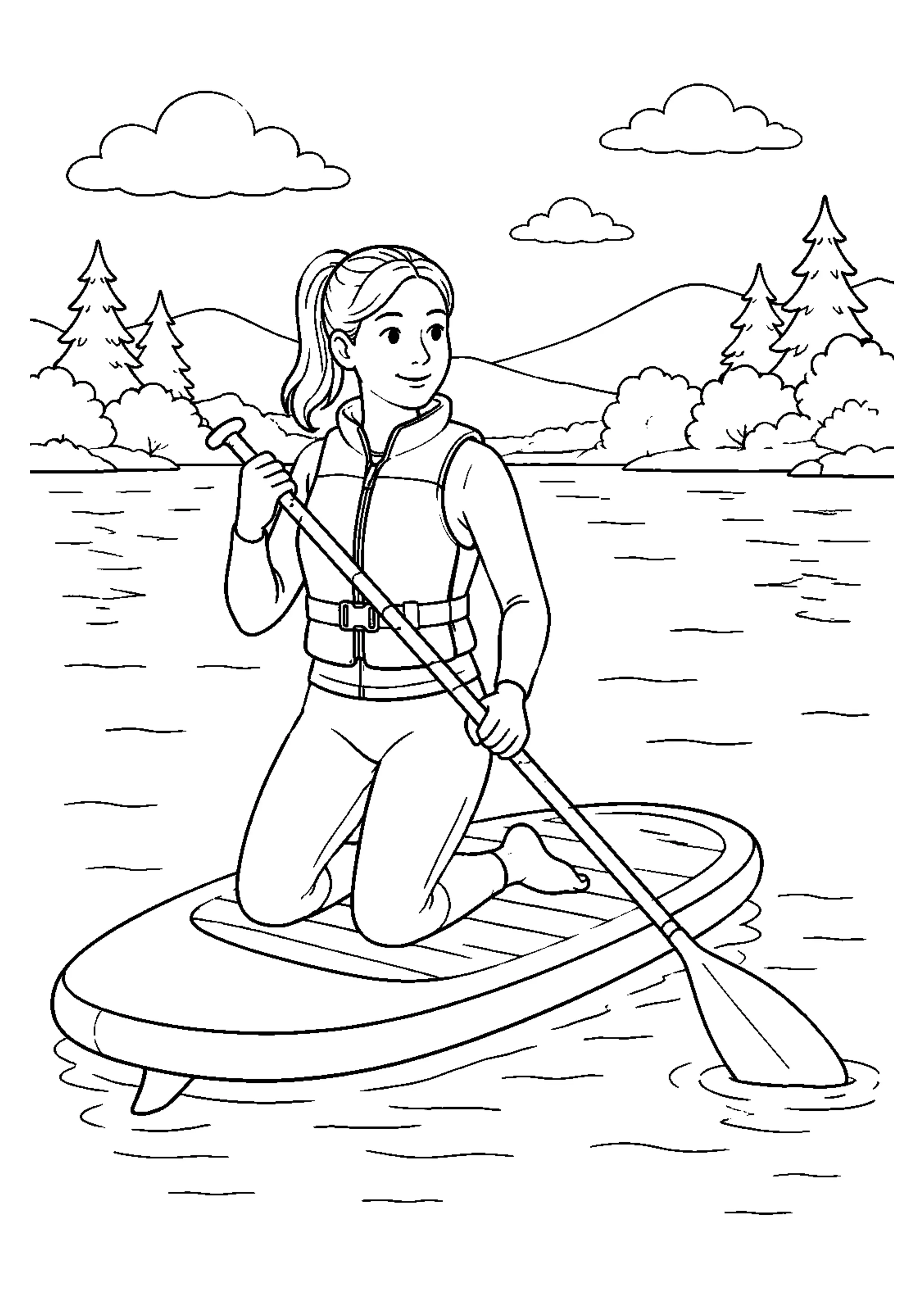 Coloriage paddle : 20 dessins à imprimer