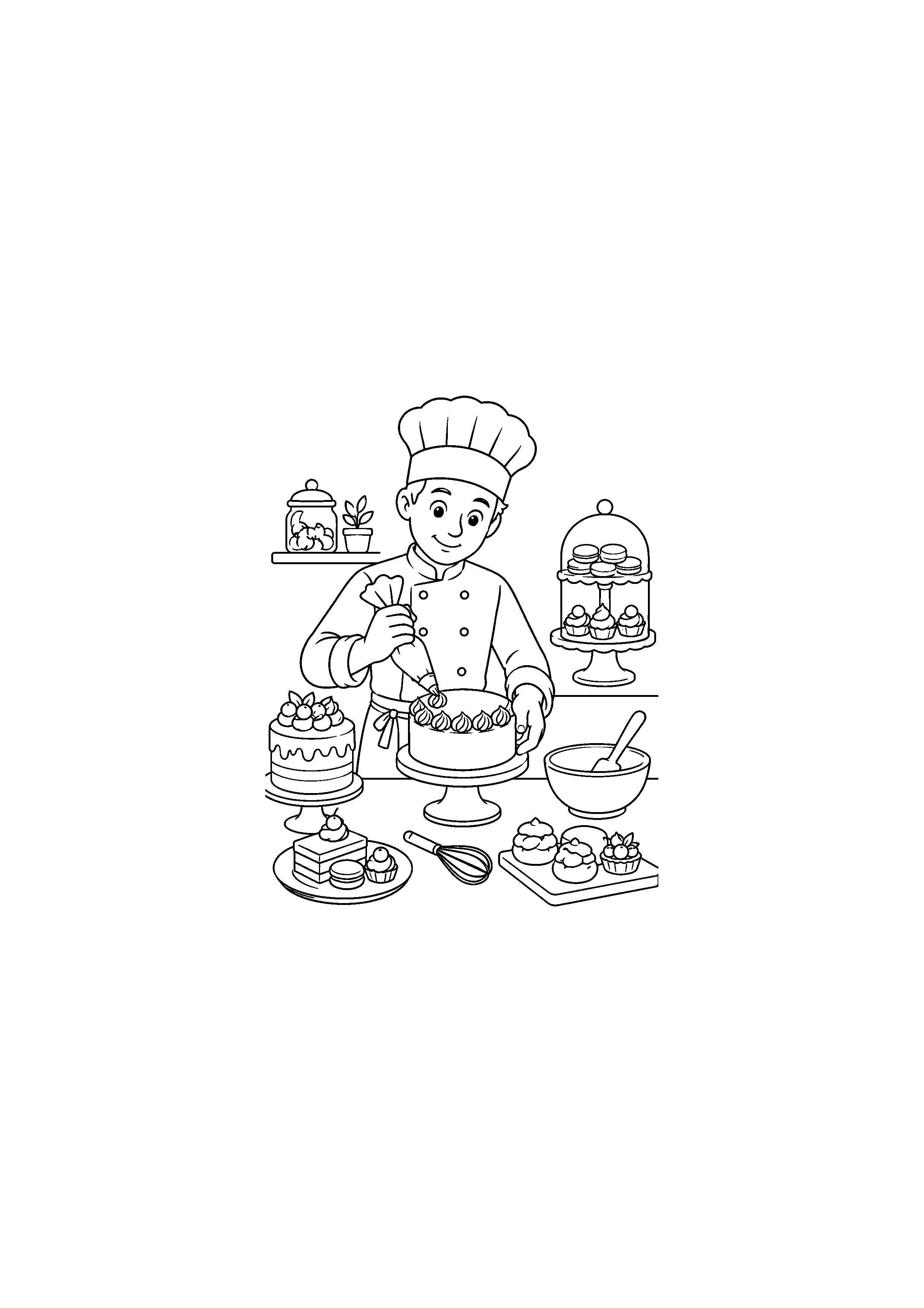 Coloriage Pâtissier