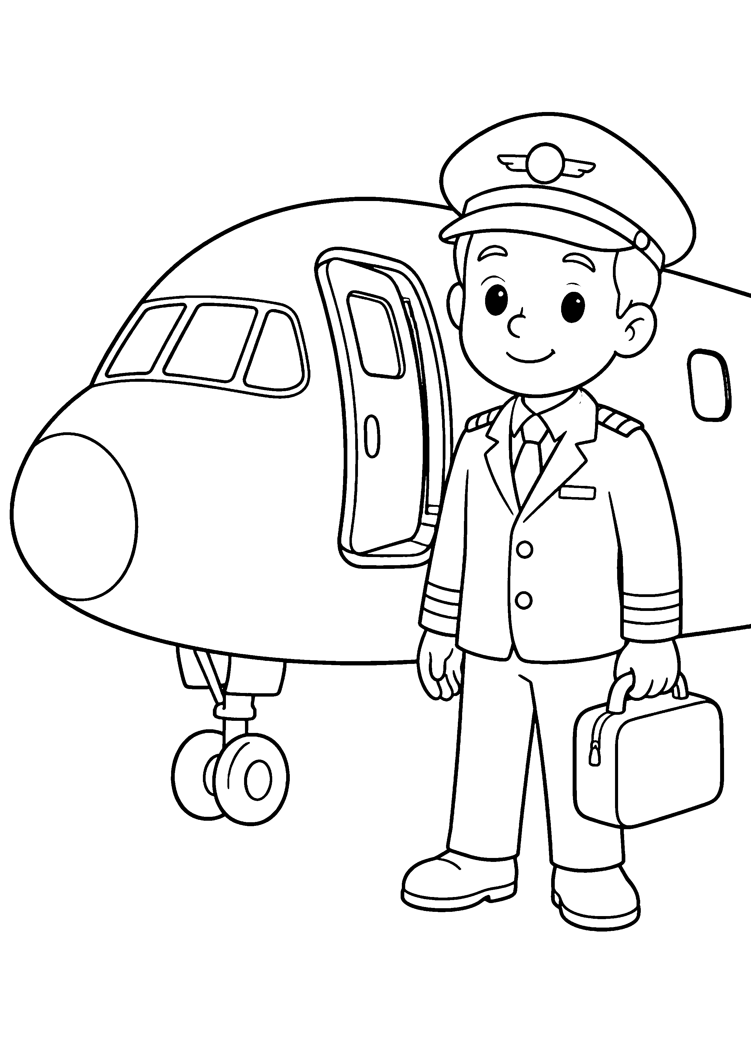 Coloriage Pilote d'avion