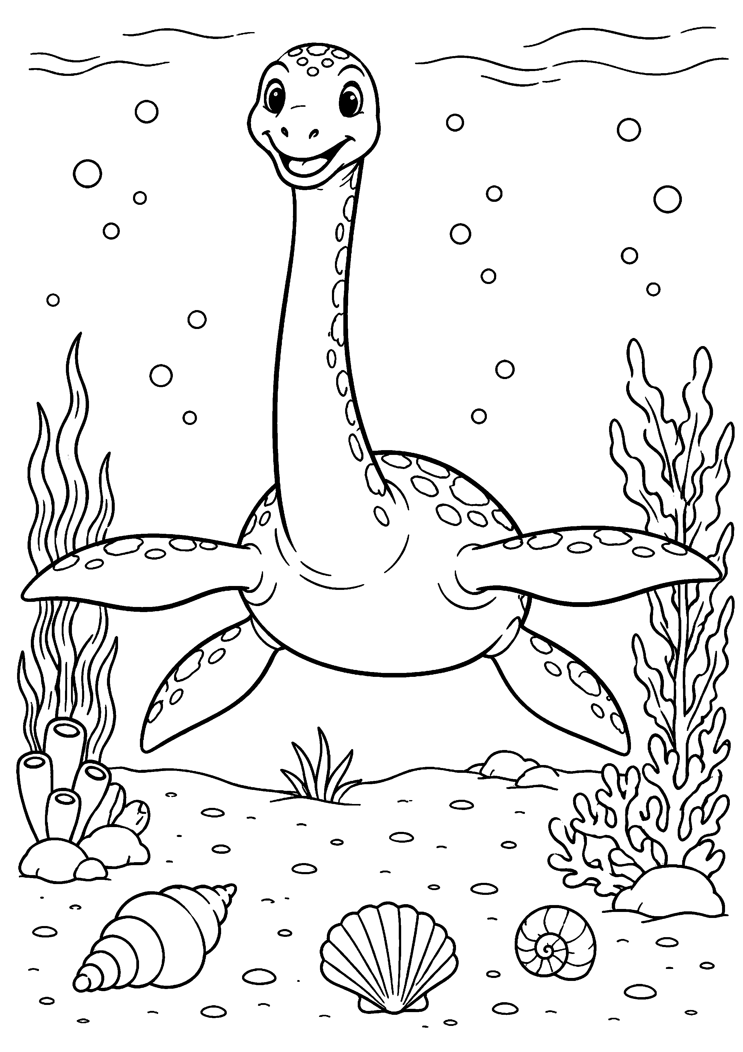 Coloriage Plésiosaure