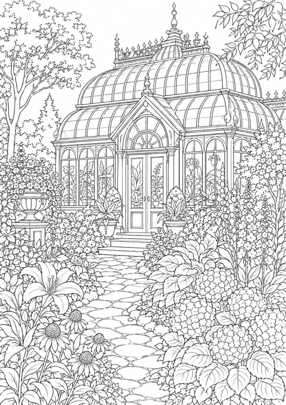 Coloriage serre botanique : 20 dessins à imprimer