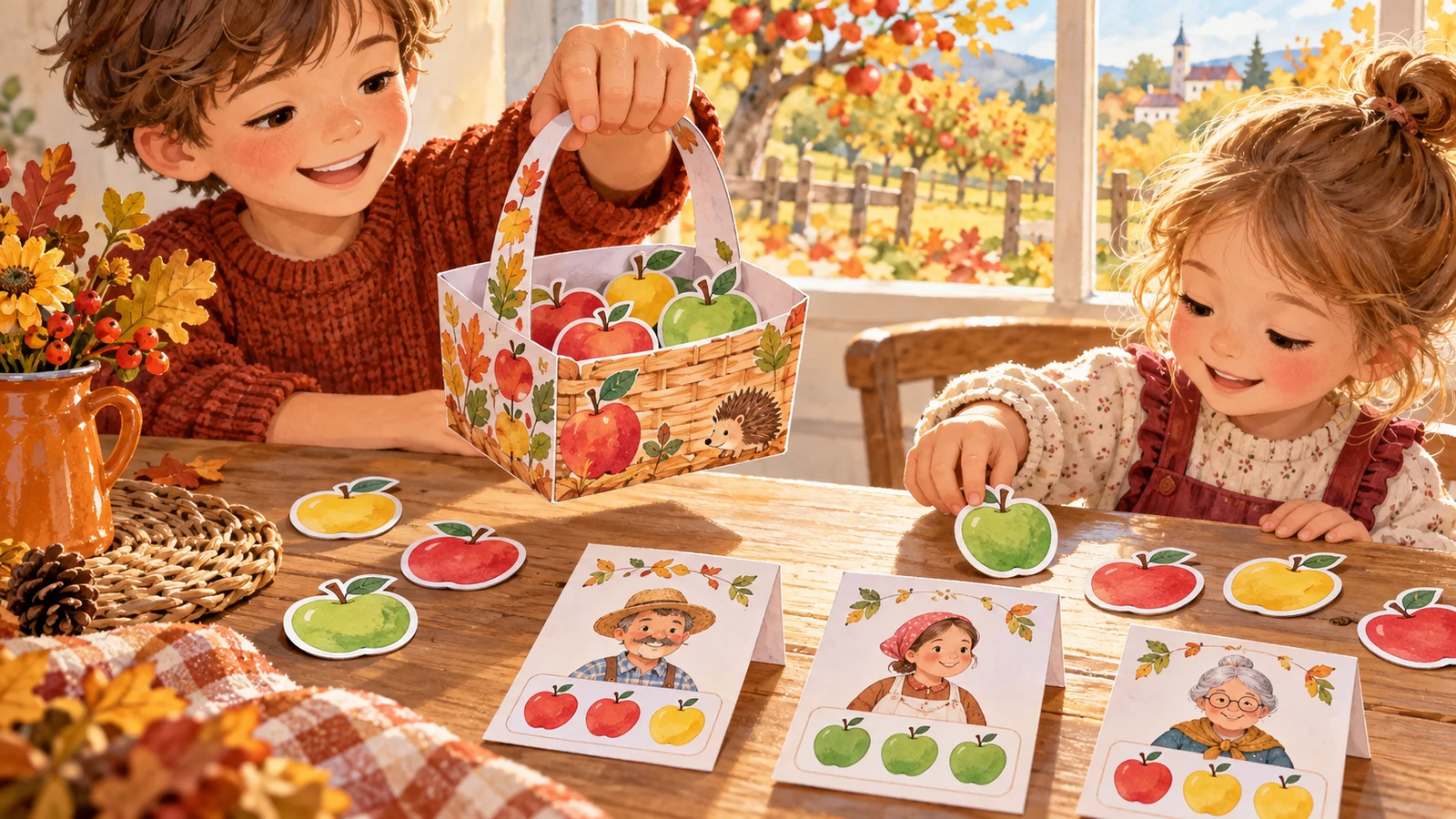 Construis ton panier de pommes : kit et jeu à imprimer
