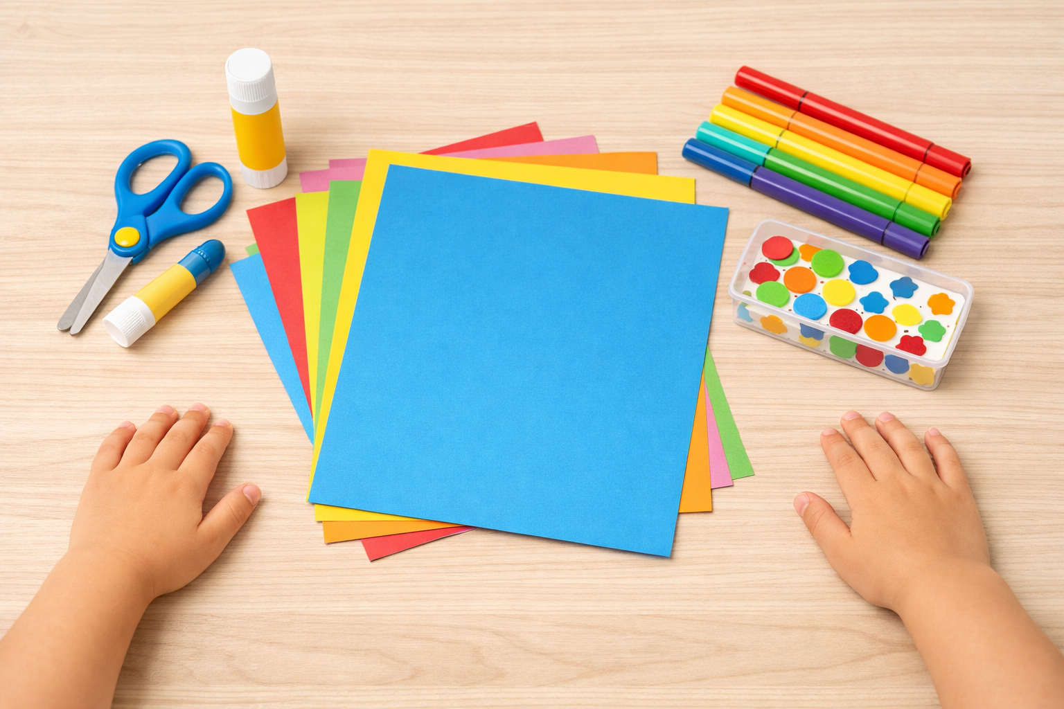 Préparation du matériel pour fabriquer une couronne en papier