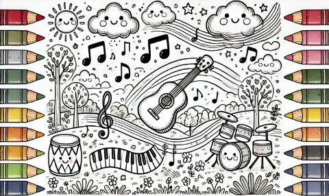 Coloriage Musique