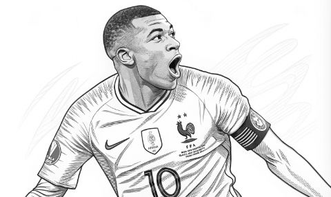 Coloriage Mbappe