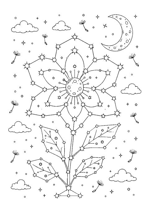 Coloriage constellation imaginaire : 20 dessins à imprimer