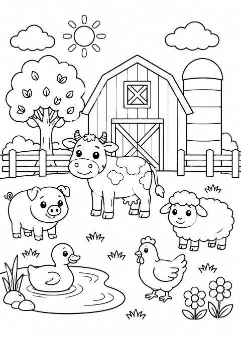 Coloriage Ferme