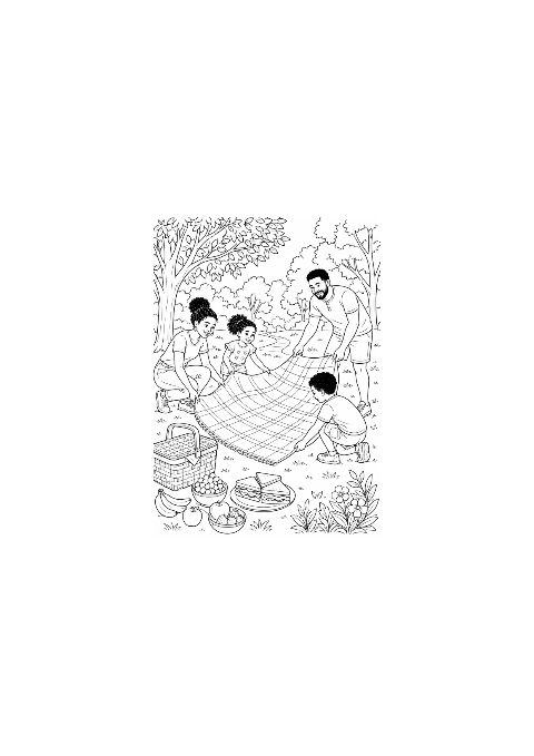 Coloriage pique-nique en famille : 20 dessins à imprimer