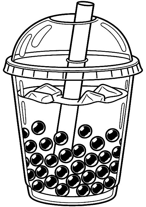 Coloriage Bubble tea
