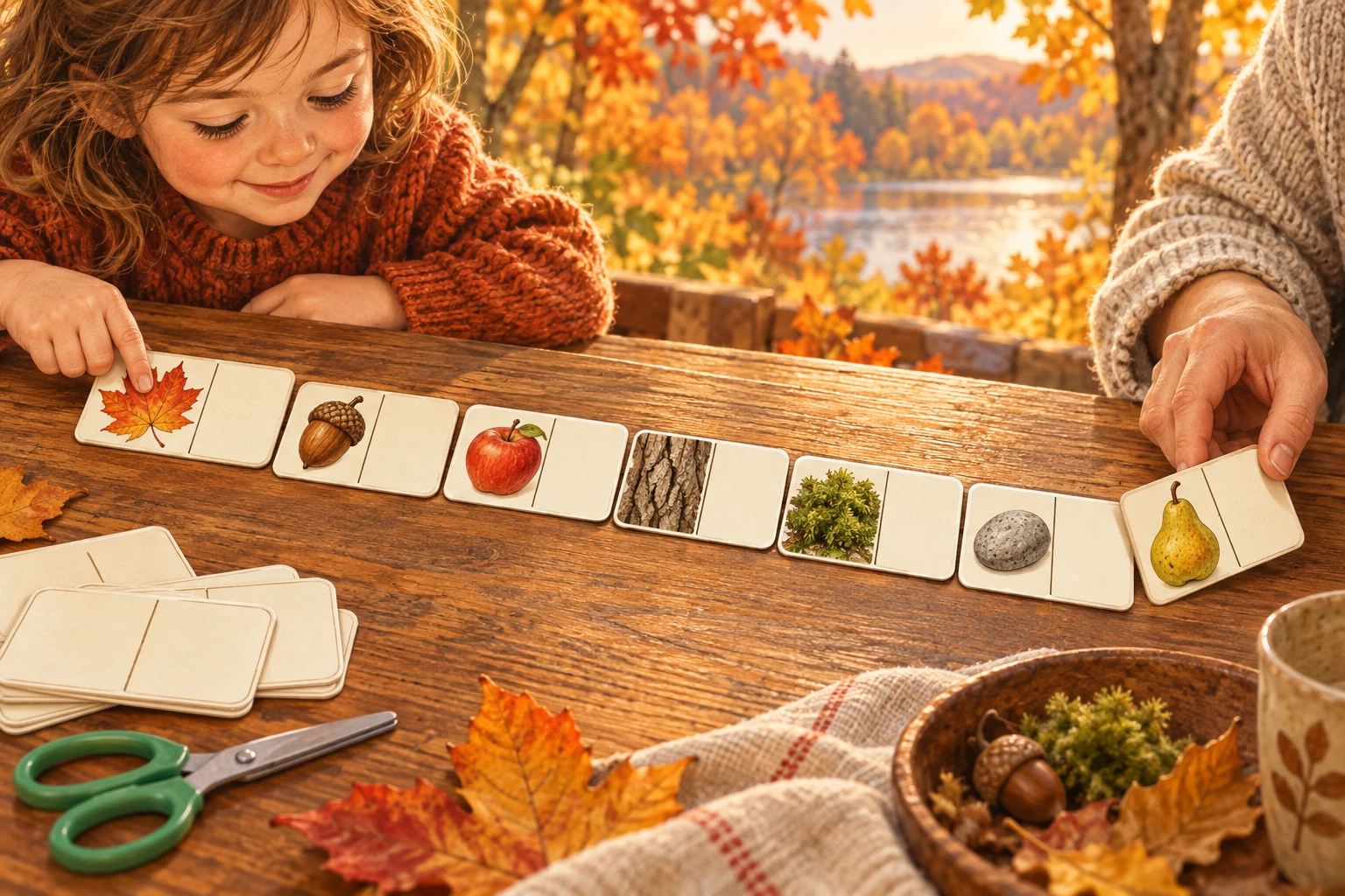 Dominos des sensations d’automne à imprimer : 12 pièces