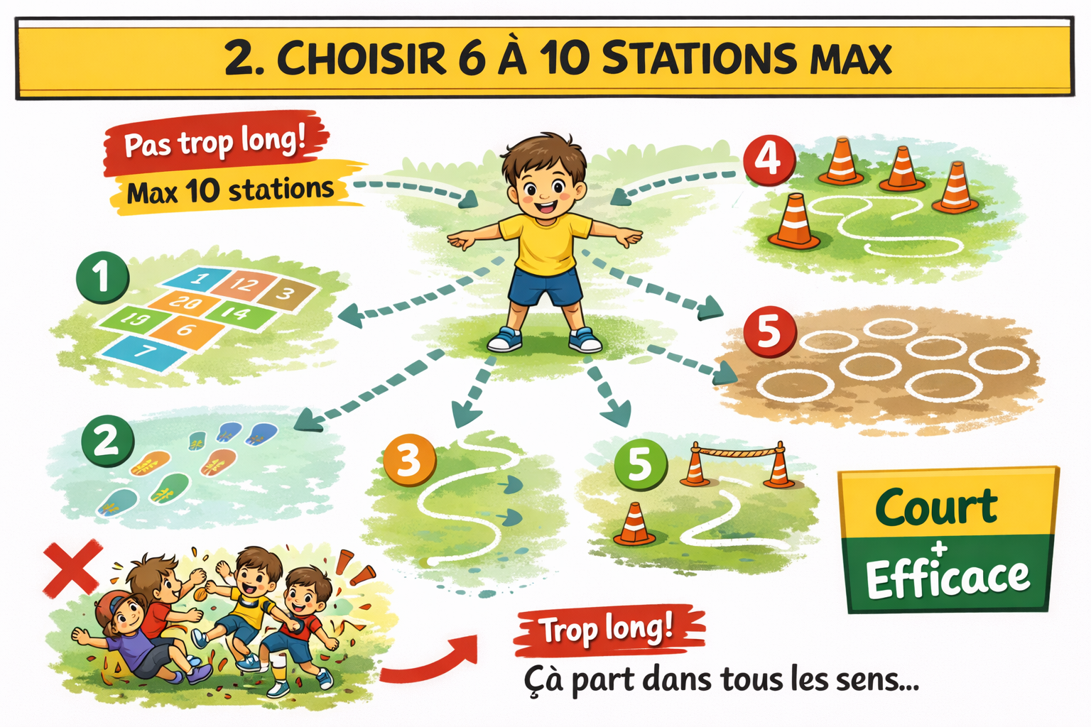 Étape 2 : choisir 6 à 10 stations maximum pour le parcours