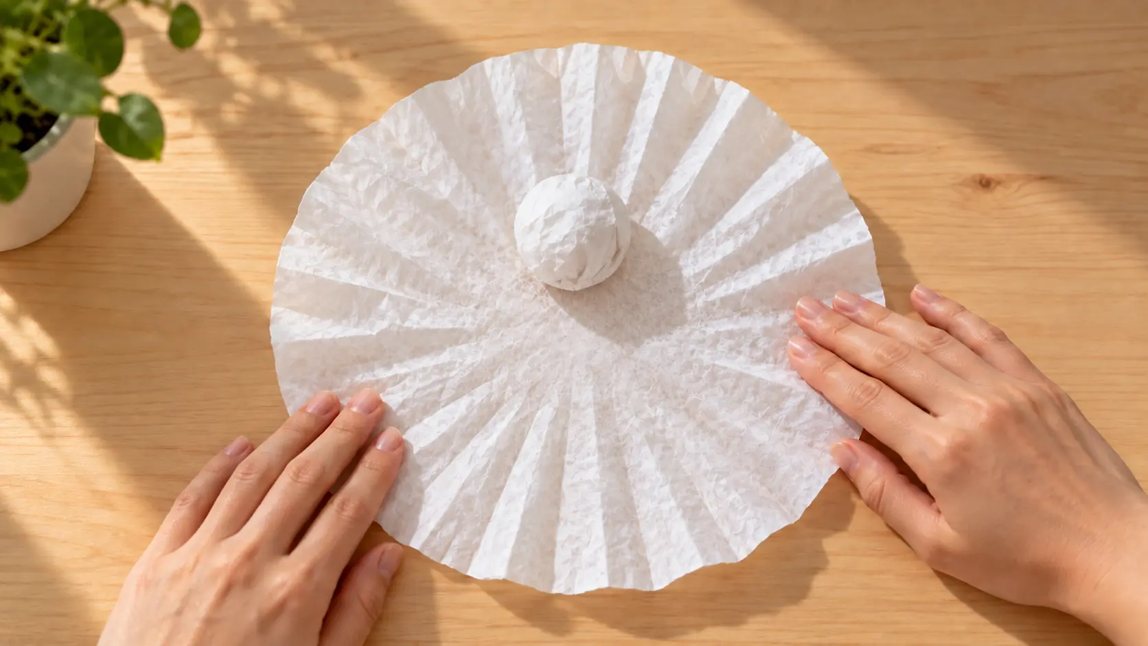 Petite boule de papier placée dans le filtre pour former la tête