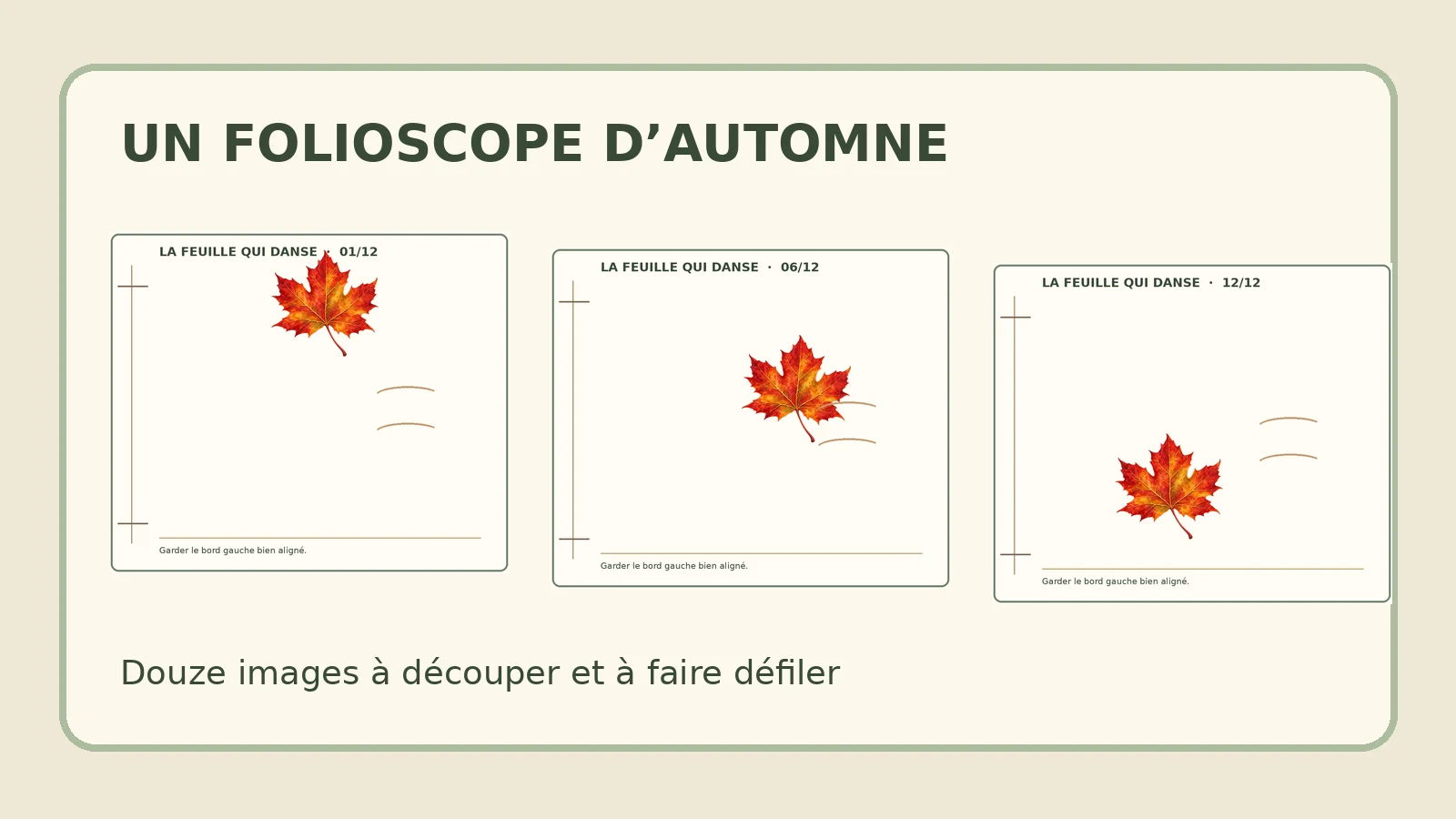 Folioscope d’automne à imprimer : la chute d’une feuille en 12 images