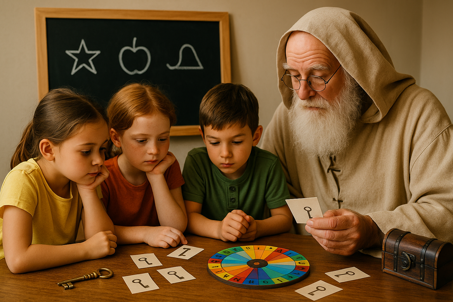 Atelier énigmes et roue de chiffrement façon Fort Boyard avec enfants