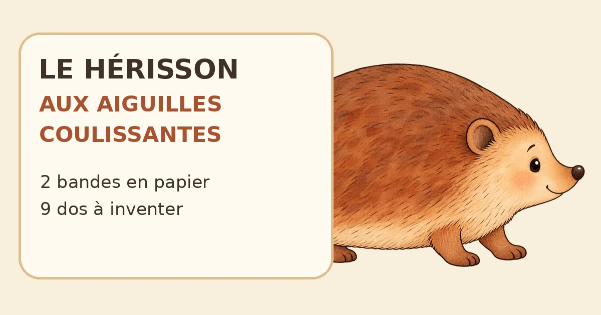 Hérisson d’automne à construire : aiguilles coulissantes à imprimer