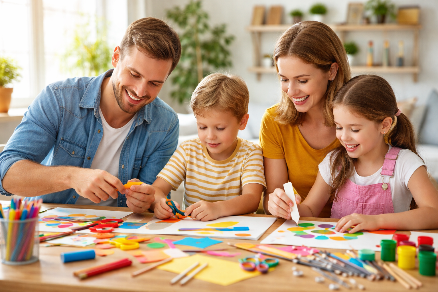 Activités créatives parents enfants à la maison