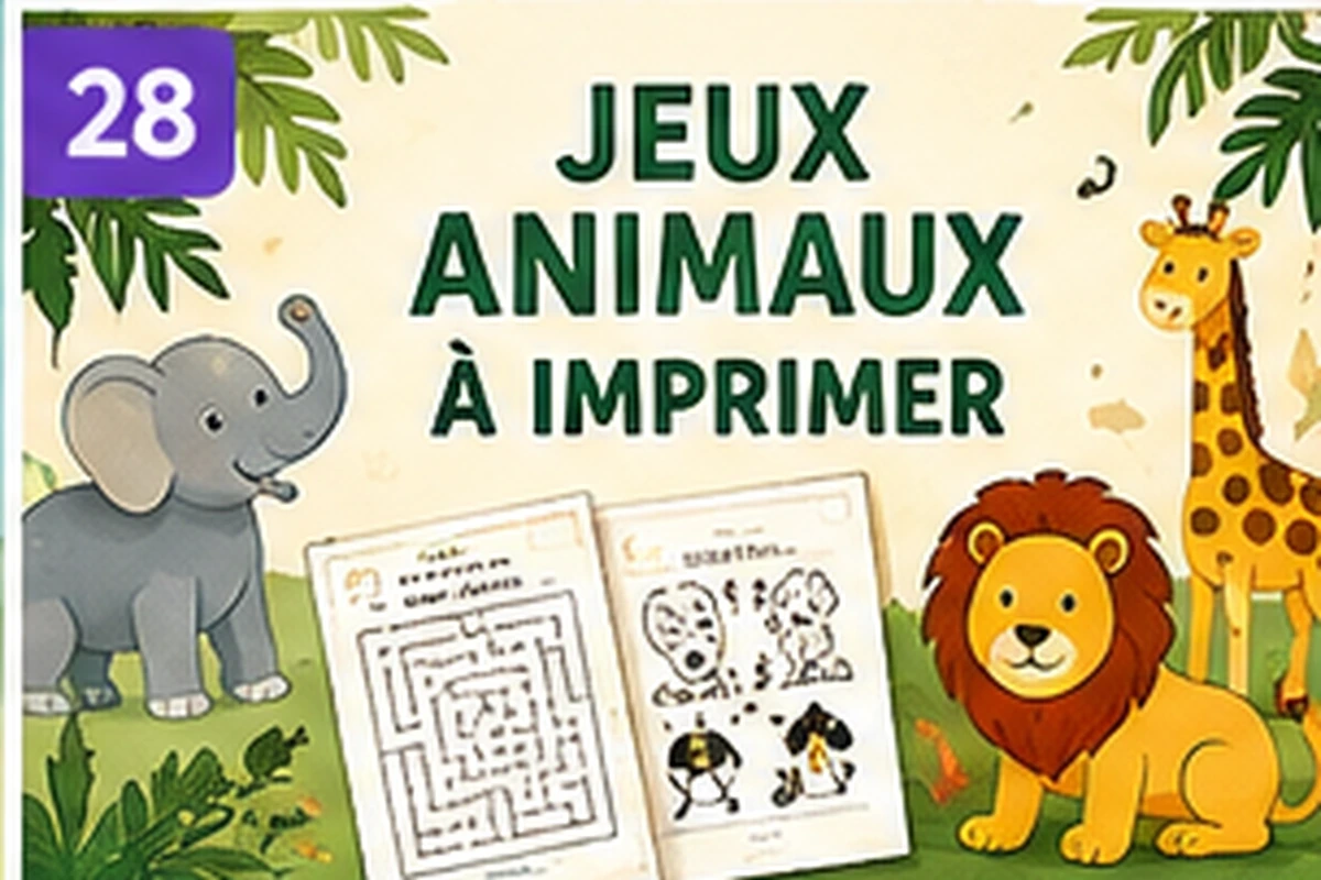 Jeux animaux à imprimer : labyrinthes, observation et défis
