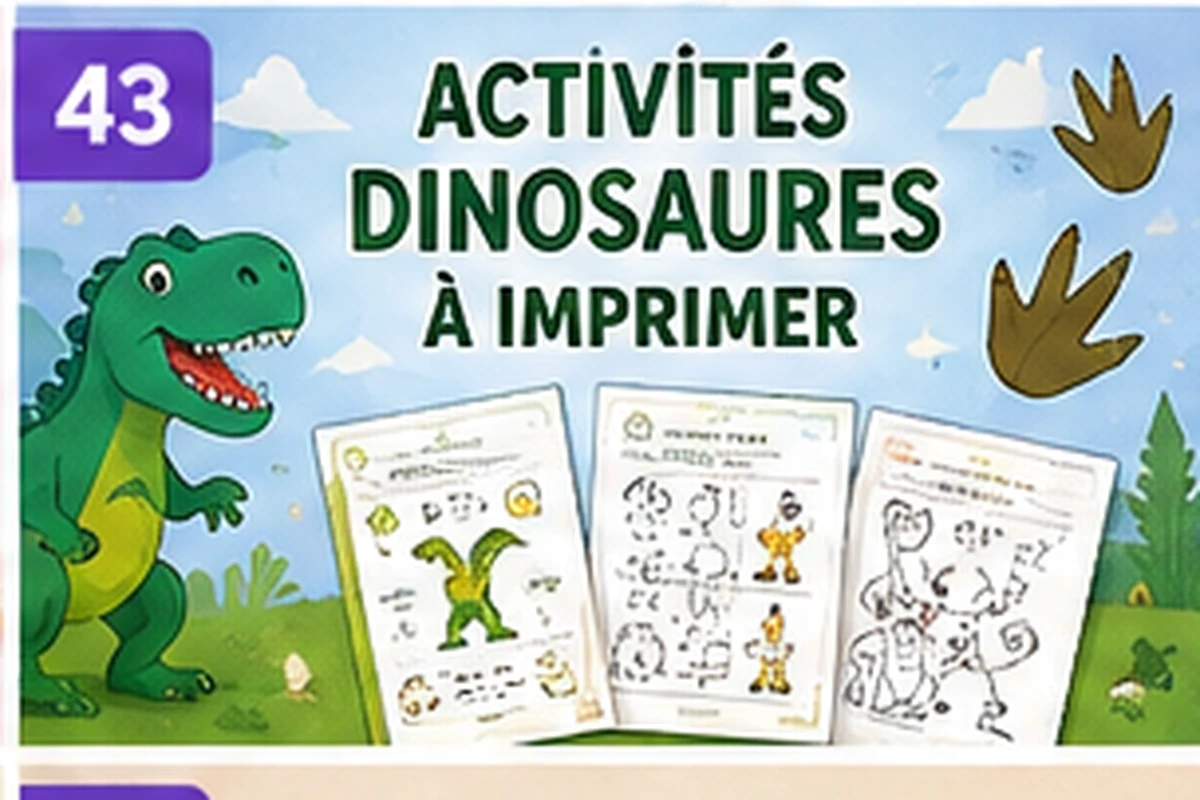 Jeux dinosaures à imprimer : activités pour petits paléontologues