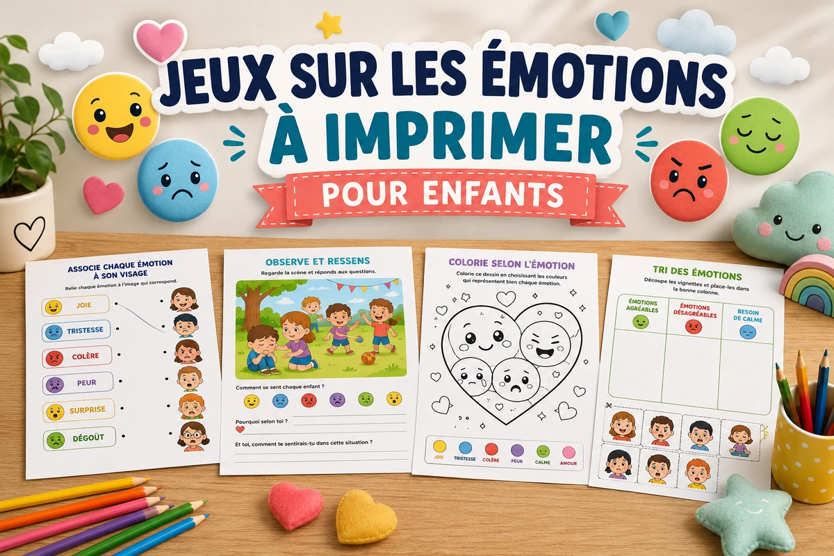 Jeux sur les émotions à imprimer : reconnaître et exprimer ce que l’on ressent