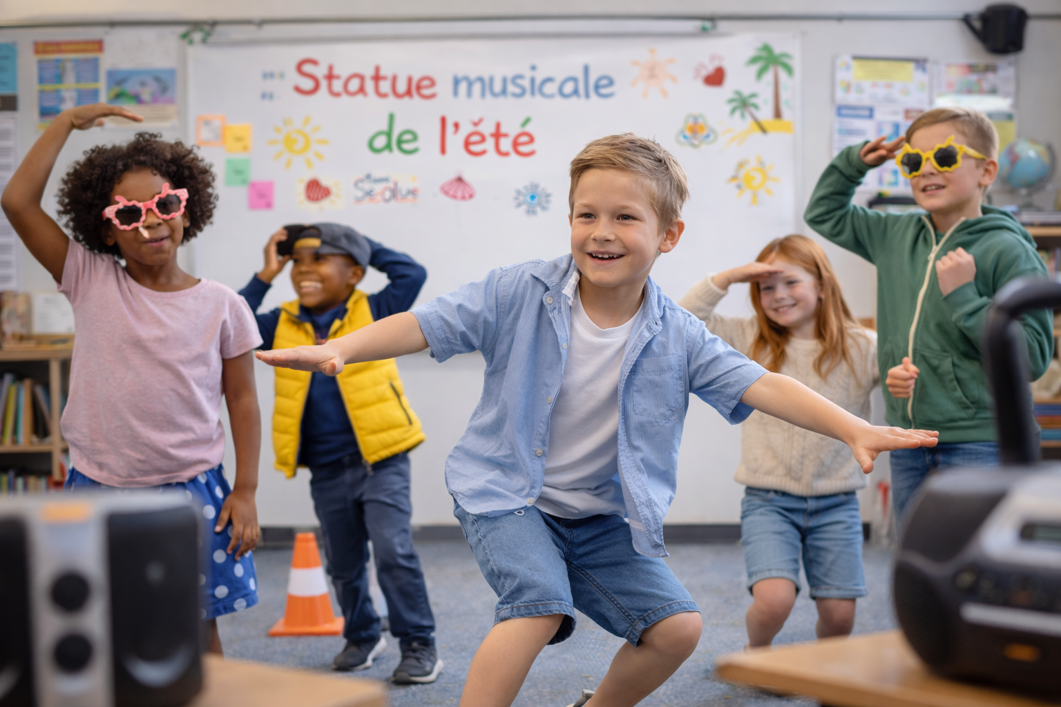 Jeux de fin d'année scolaire en extérieur