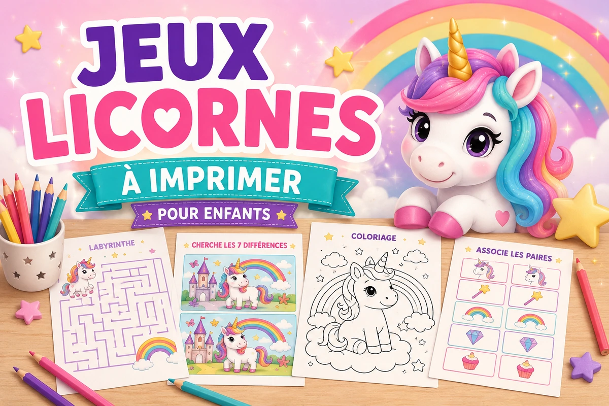 Jeux licornes à imprimer : activités féeriques pour enfants