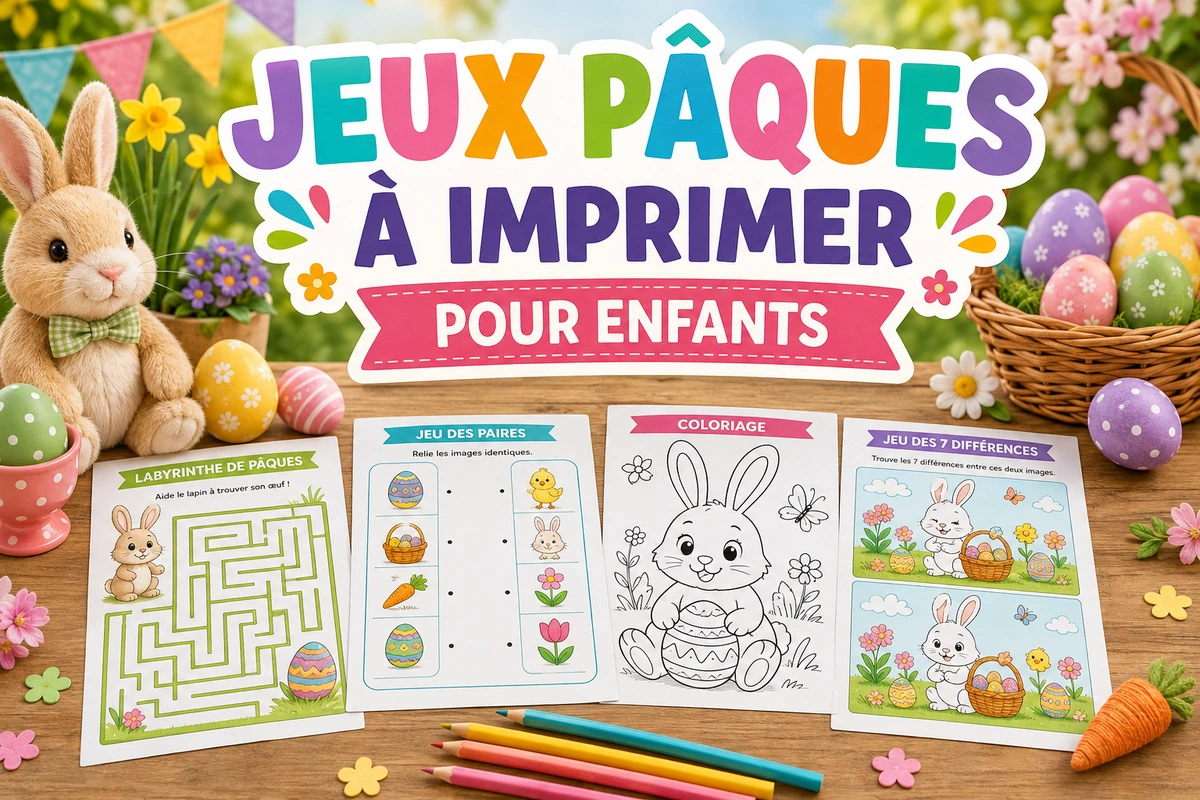 Jeux de Pâques à imprimer : œufs, lapins et chasse aux indices