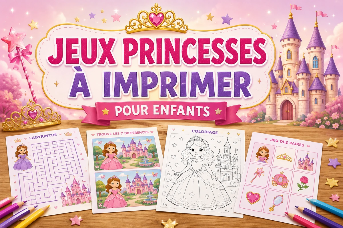 Jeux princesses à imprimer : énigmes, dessins et défis de château
