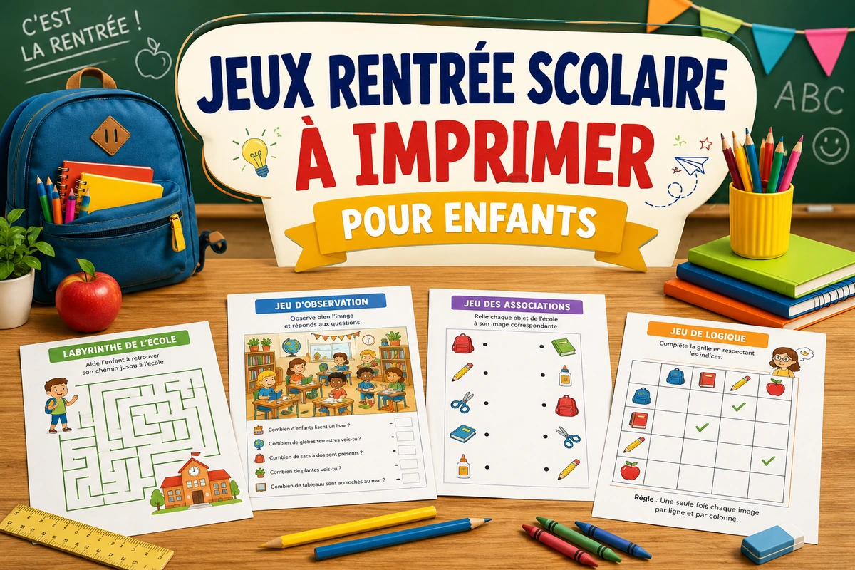 Jeux de rentrée scolaire à imprimer : activités pour reprendre en douceur