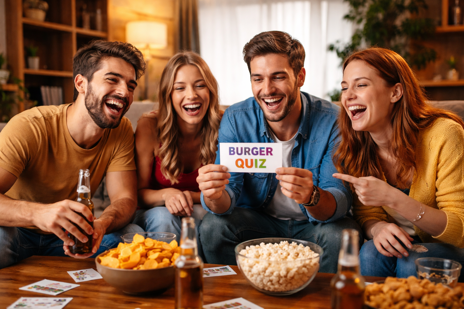 Soirée entre amis avec quiz drôle façon Burger Quiz