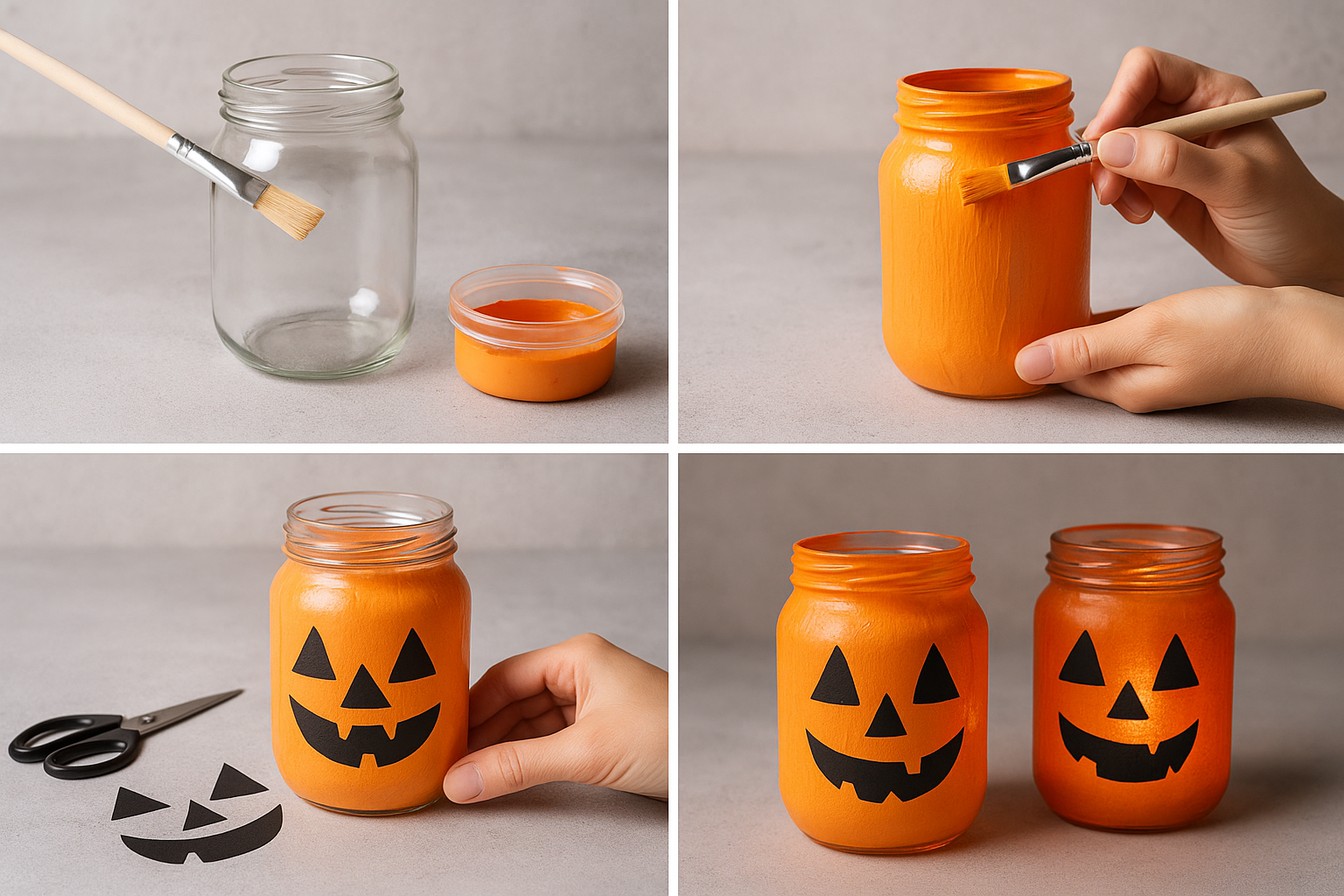 Tuto lanternes Halloween en bocaux et LED - 4 étapes