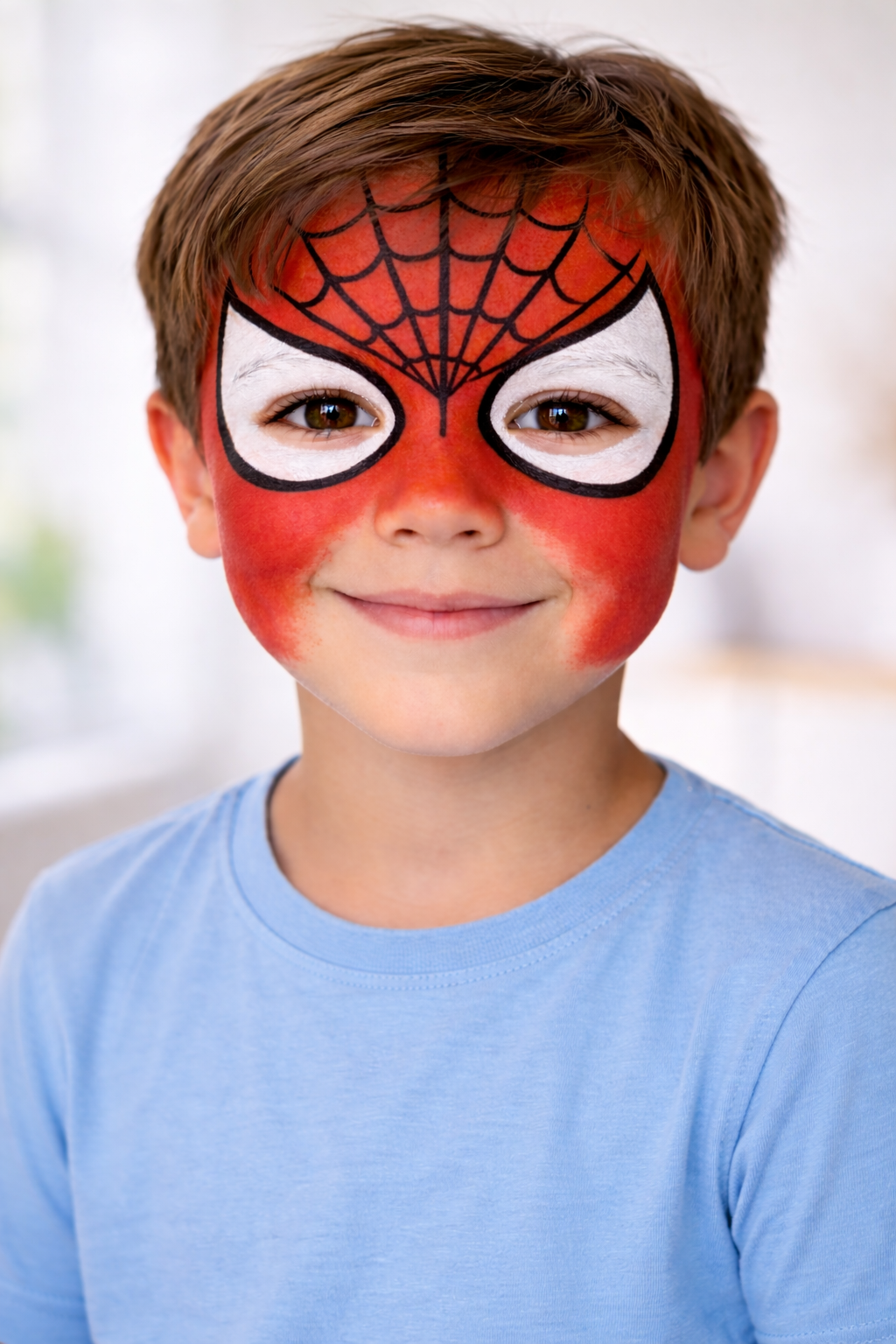 Ajustement des détails maquillage Spider-Man