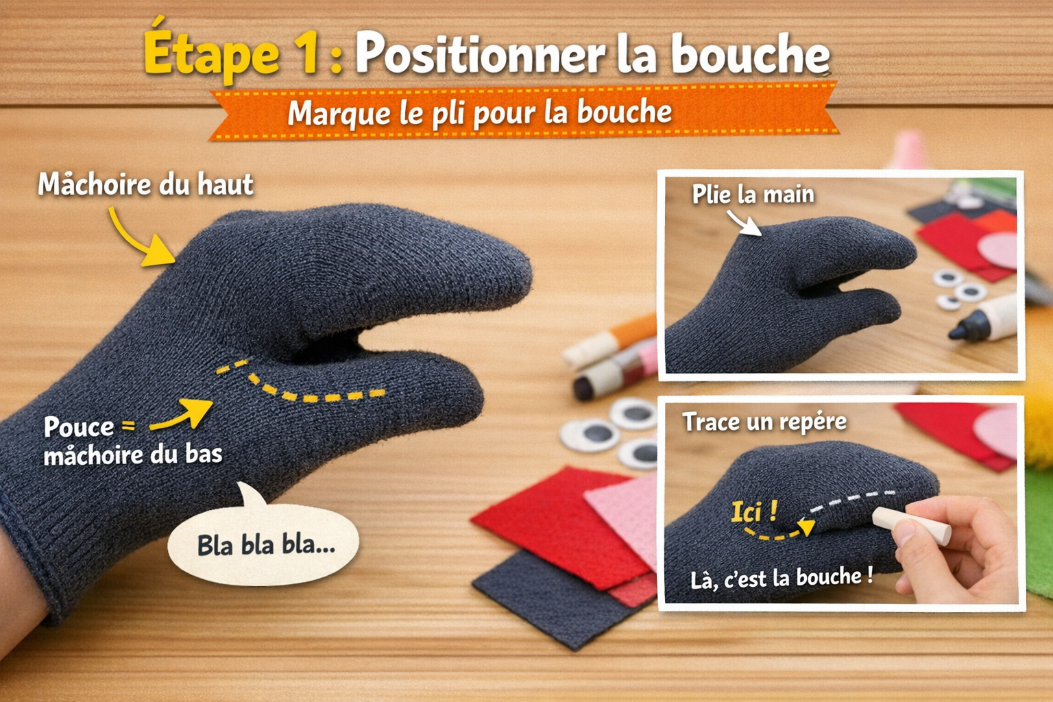 Étape 1 : positionner la bouche (repère ultra simple)