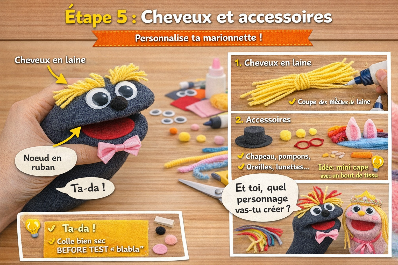 Étape 5 : cheveux et accessoires