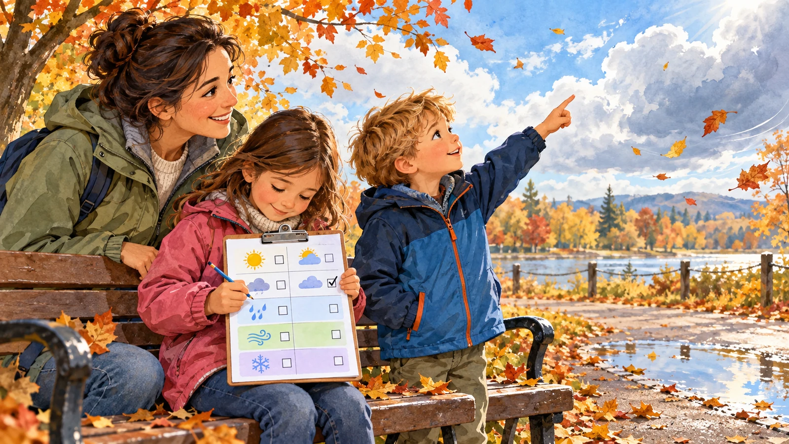 Météo de la balade automnale : tableau à imprimer