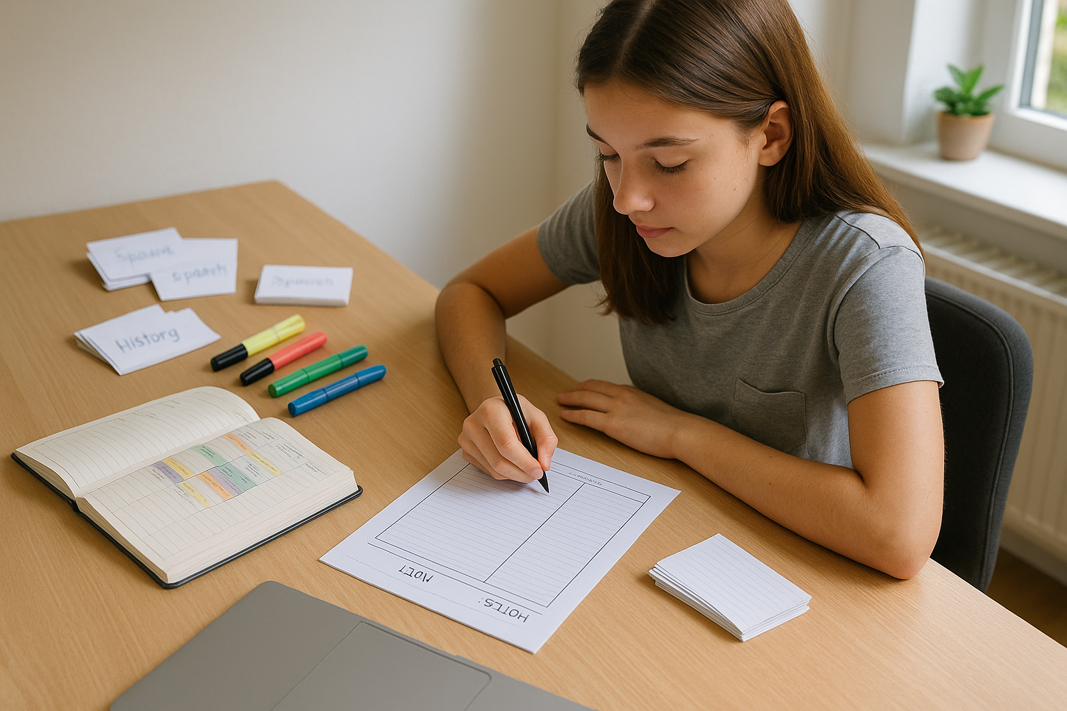 Méthodes de travail au collège : fiche Cornell, flashcards et planning