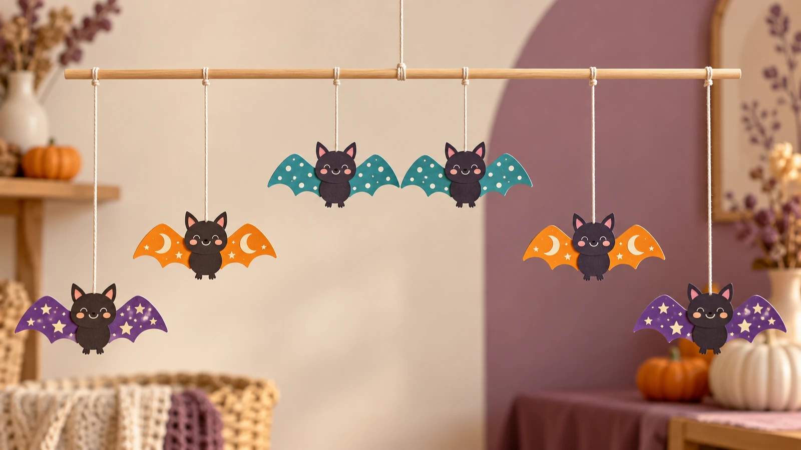 Mobile de chauves-souris Halloween : à découper et équilibrer