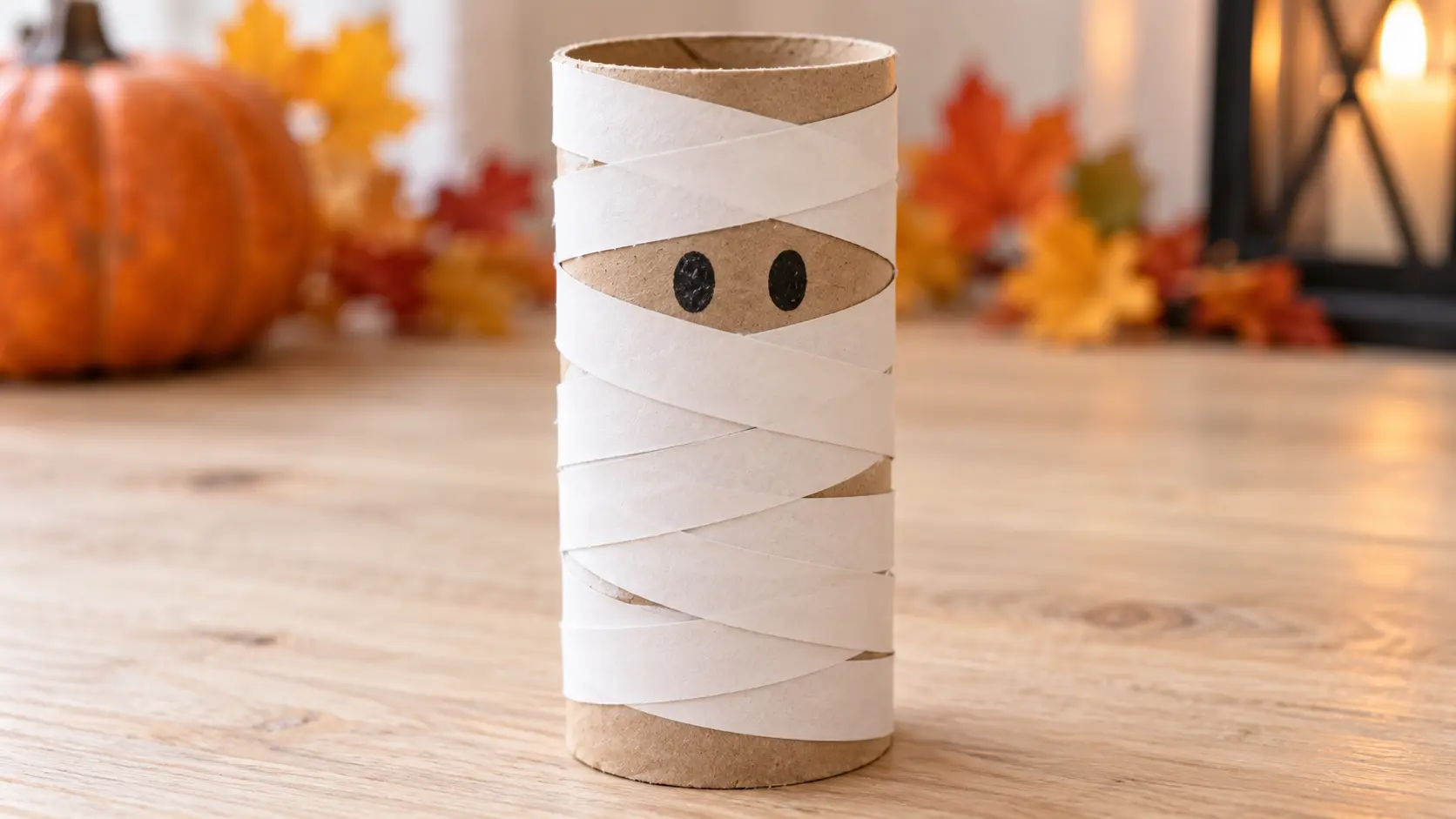 Momie Halloween avec un rouleau de papier toilette