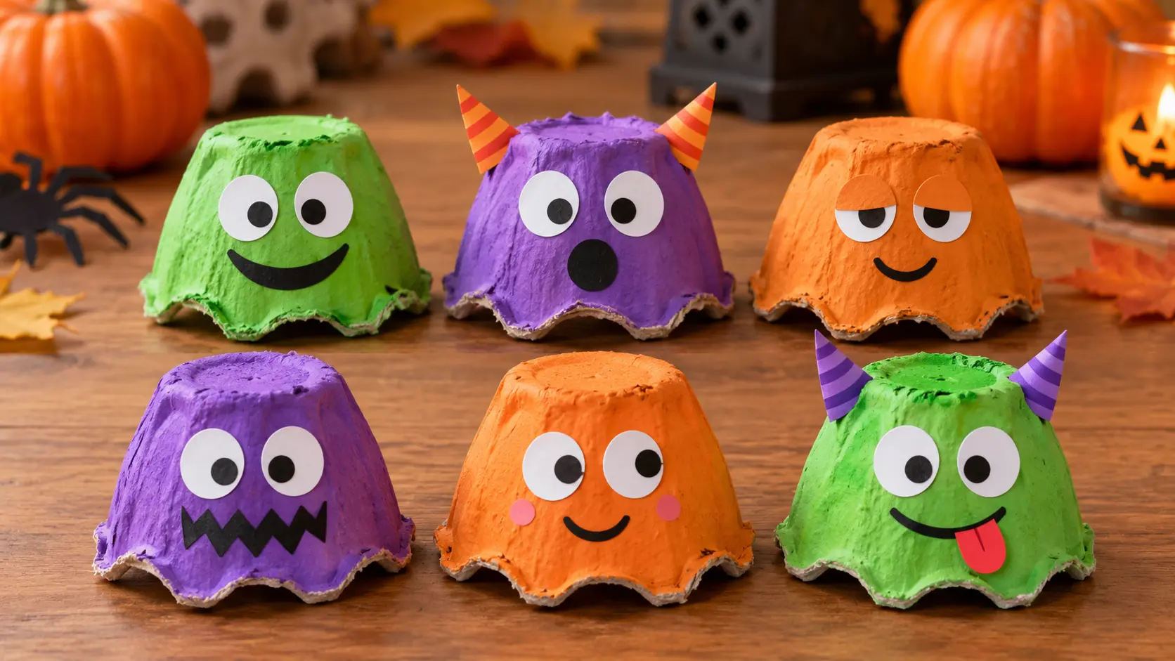 Monstres Halloween en boîte d’œufs : tuto illustré