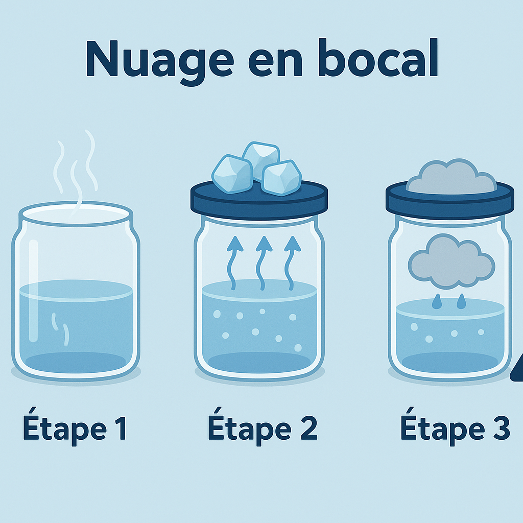 Infographie pas à pas : Nuage en bocal - étapes 1 à 3