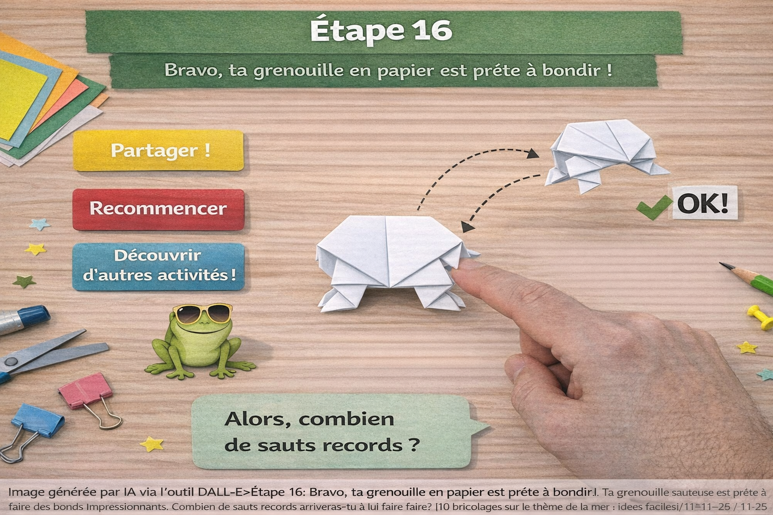 Origami grenouille qui saute - Étape 16 : former les pattes arrière