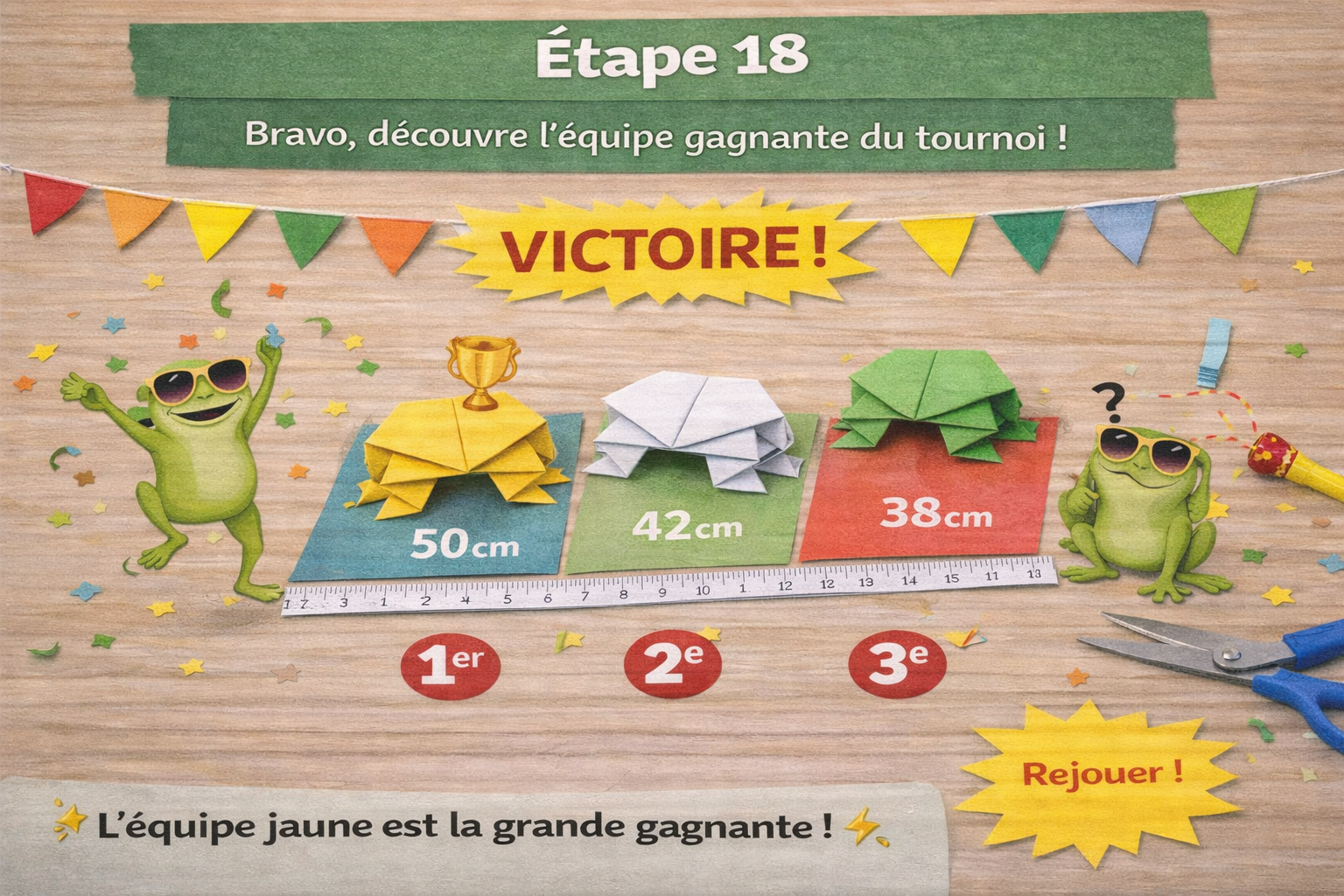 Origami grenouille qui saute - Étape 18 : aplatir et renforcer