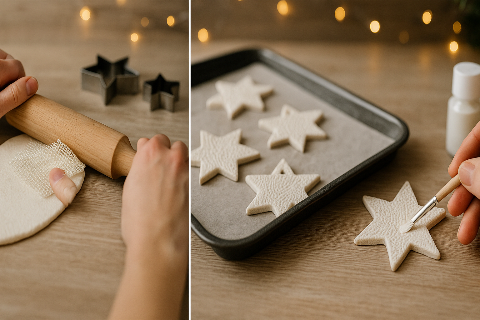 Tutoriel 4 étapes étoiles scandinaves en pâte à sel