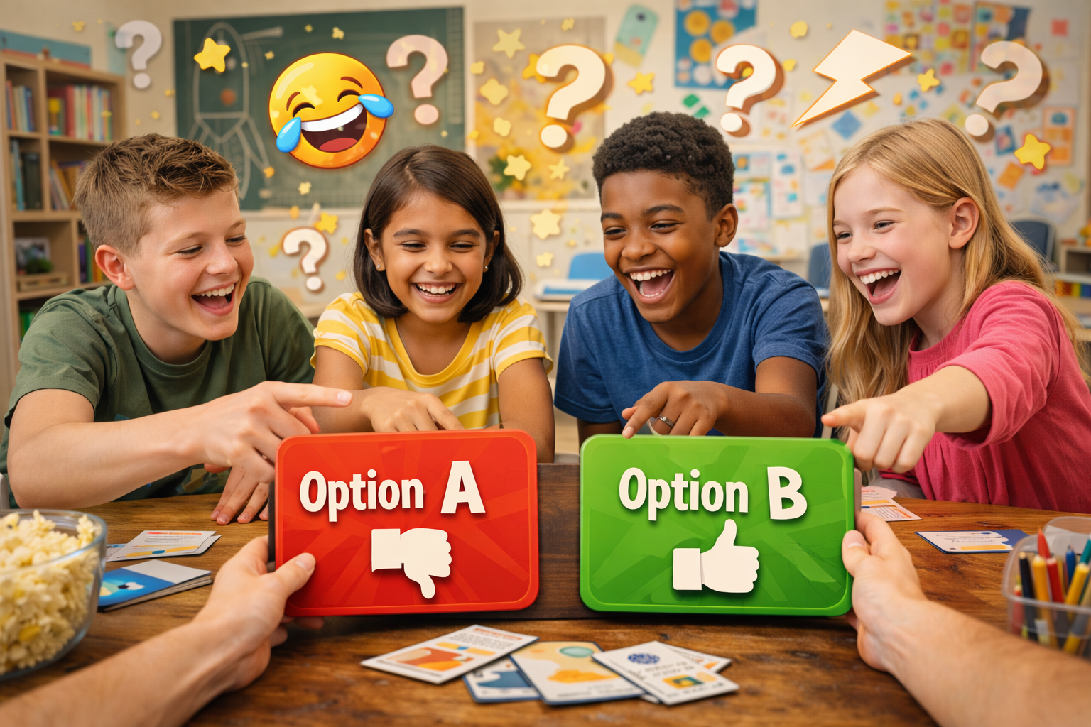 Jeu tu préfères enfants en classe ou centre de loisirs