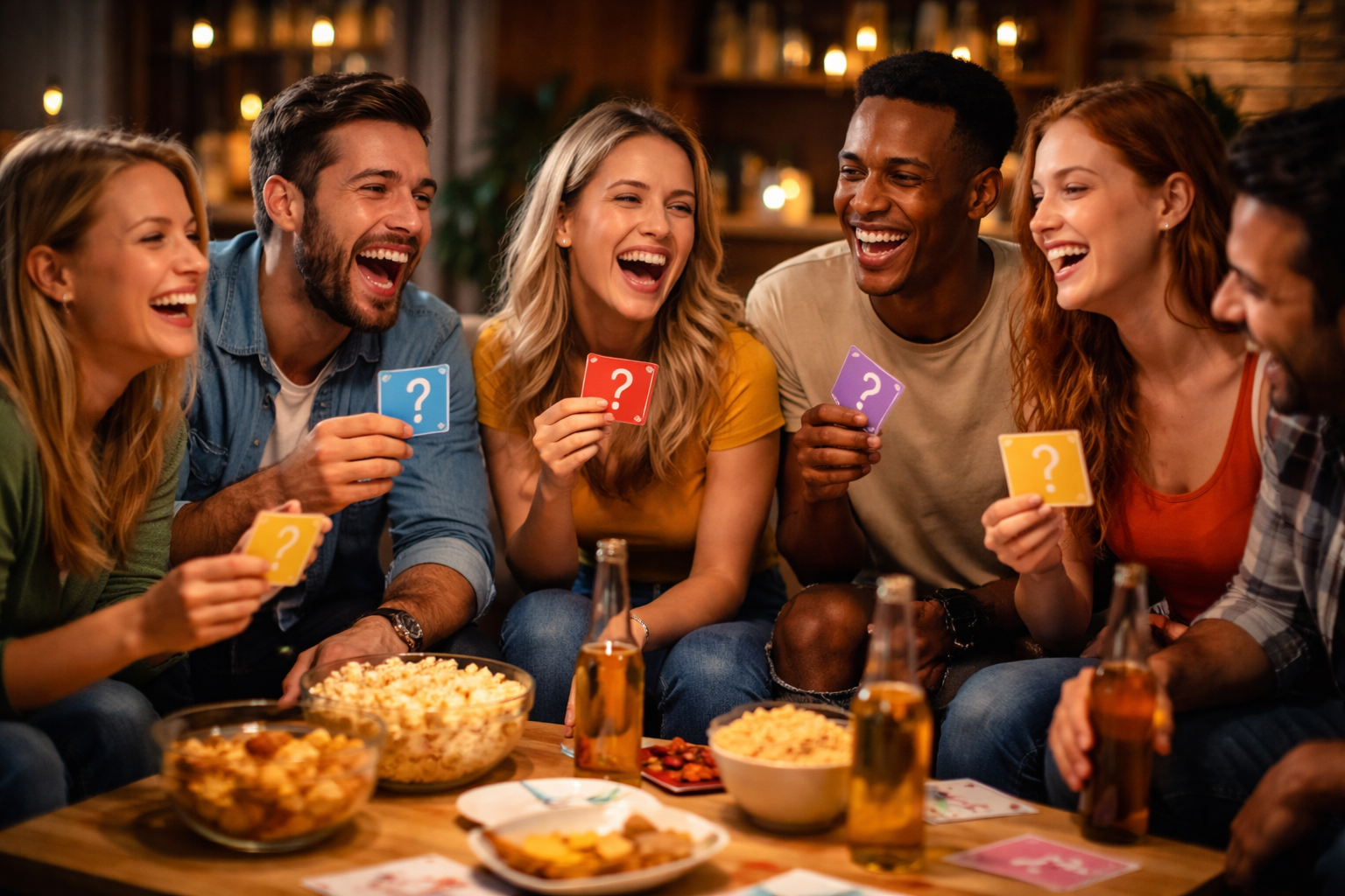 Ambiance soirée entre amis questions indiscrètes