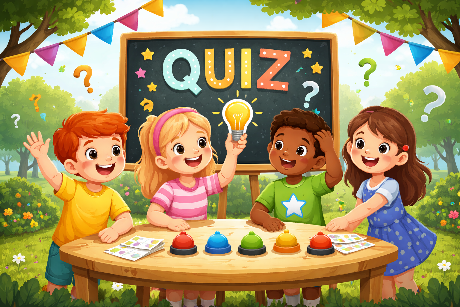 Quiz drôle pour enfants en groupe