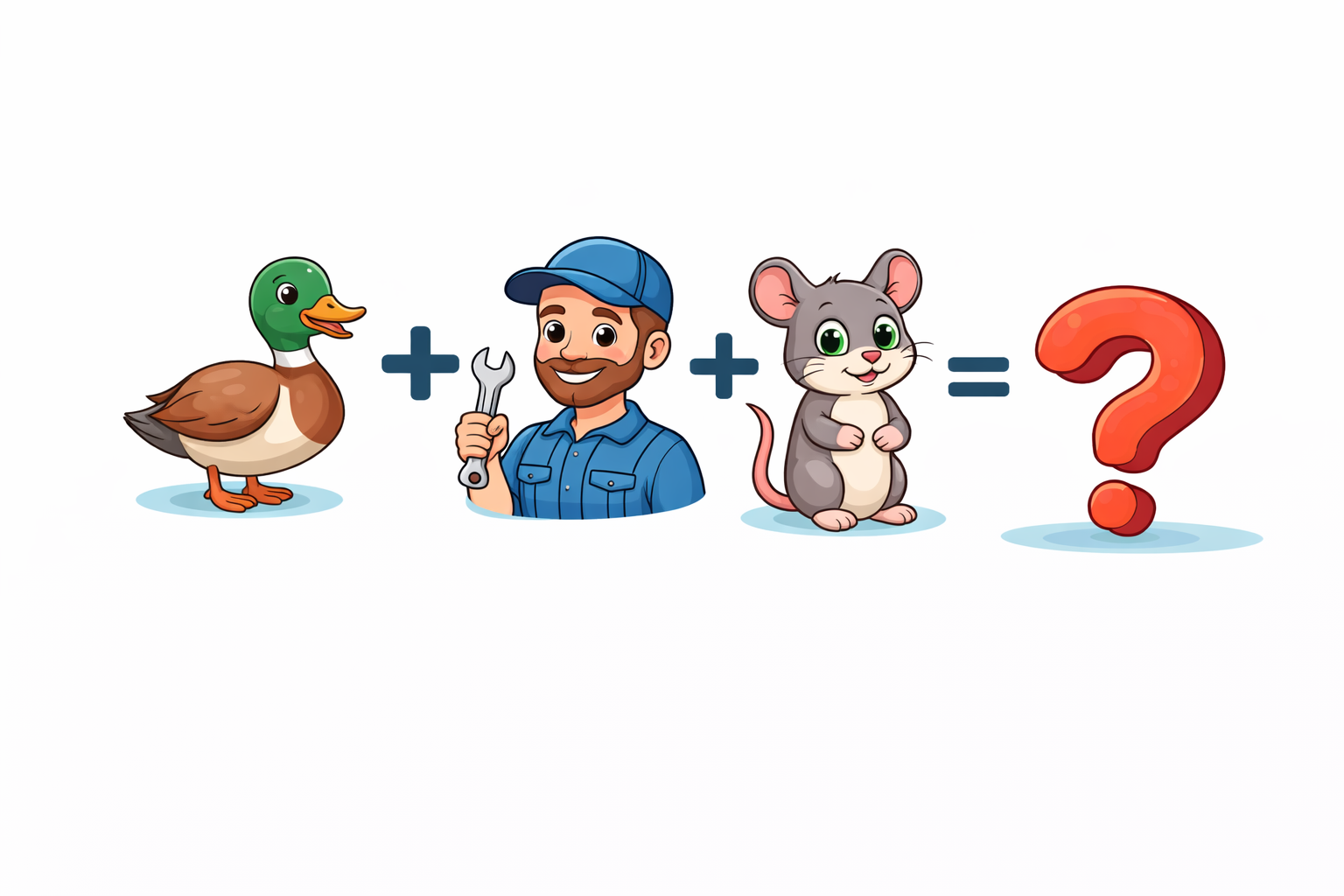 Rébus canard mécanicien rat