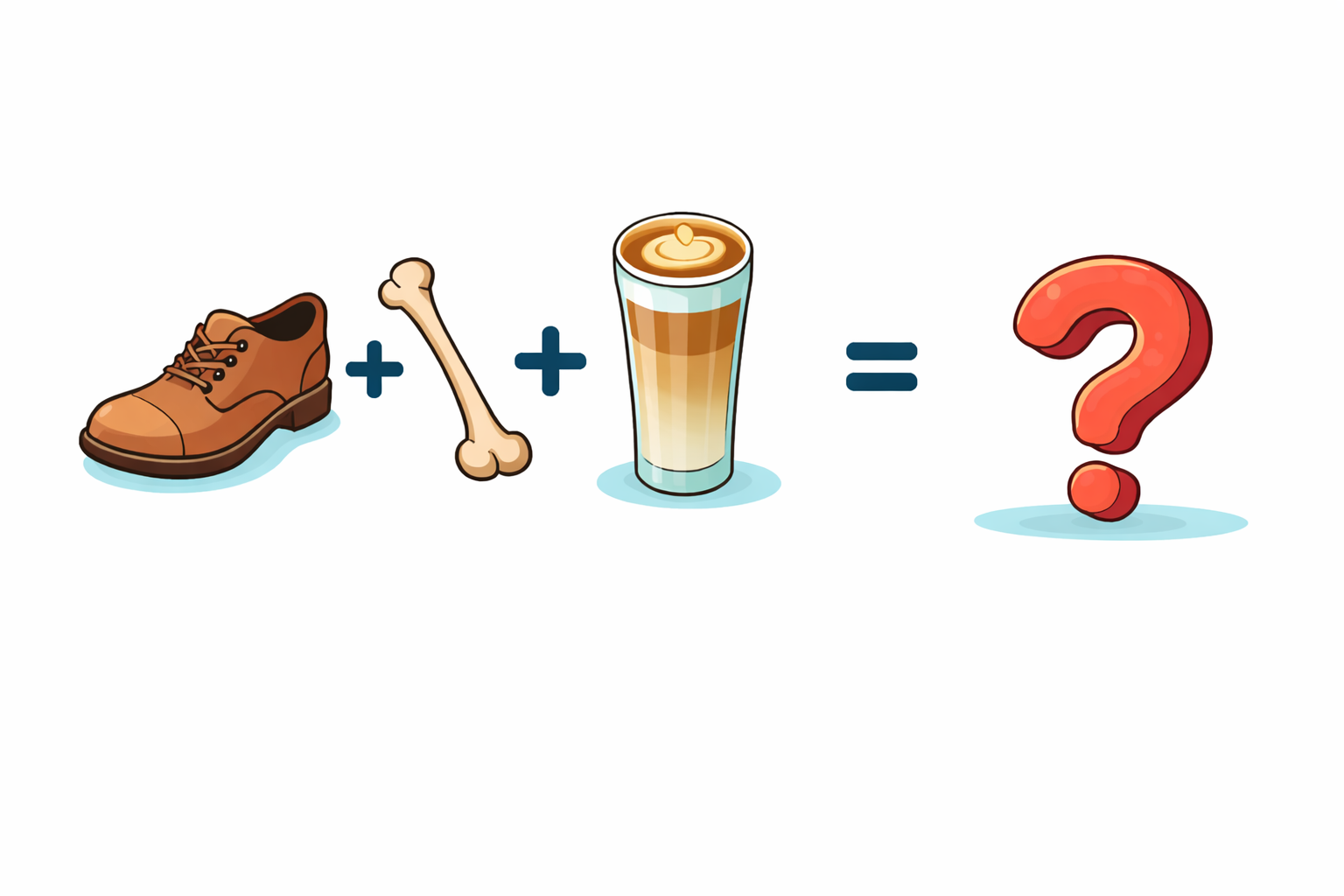 Rébus chaussure os latte