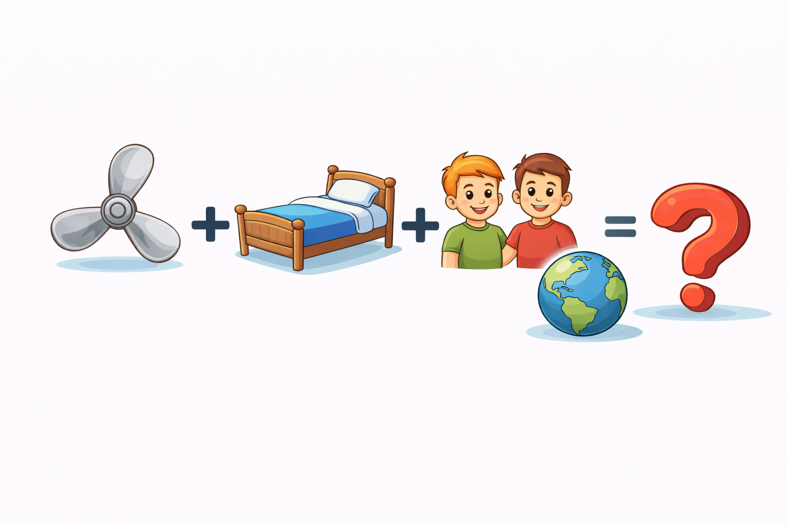 Rébus hélice lit copain terre