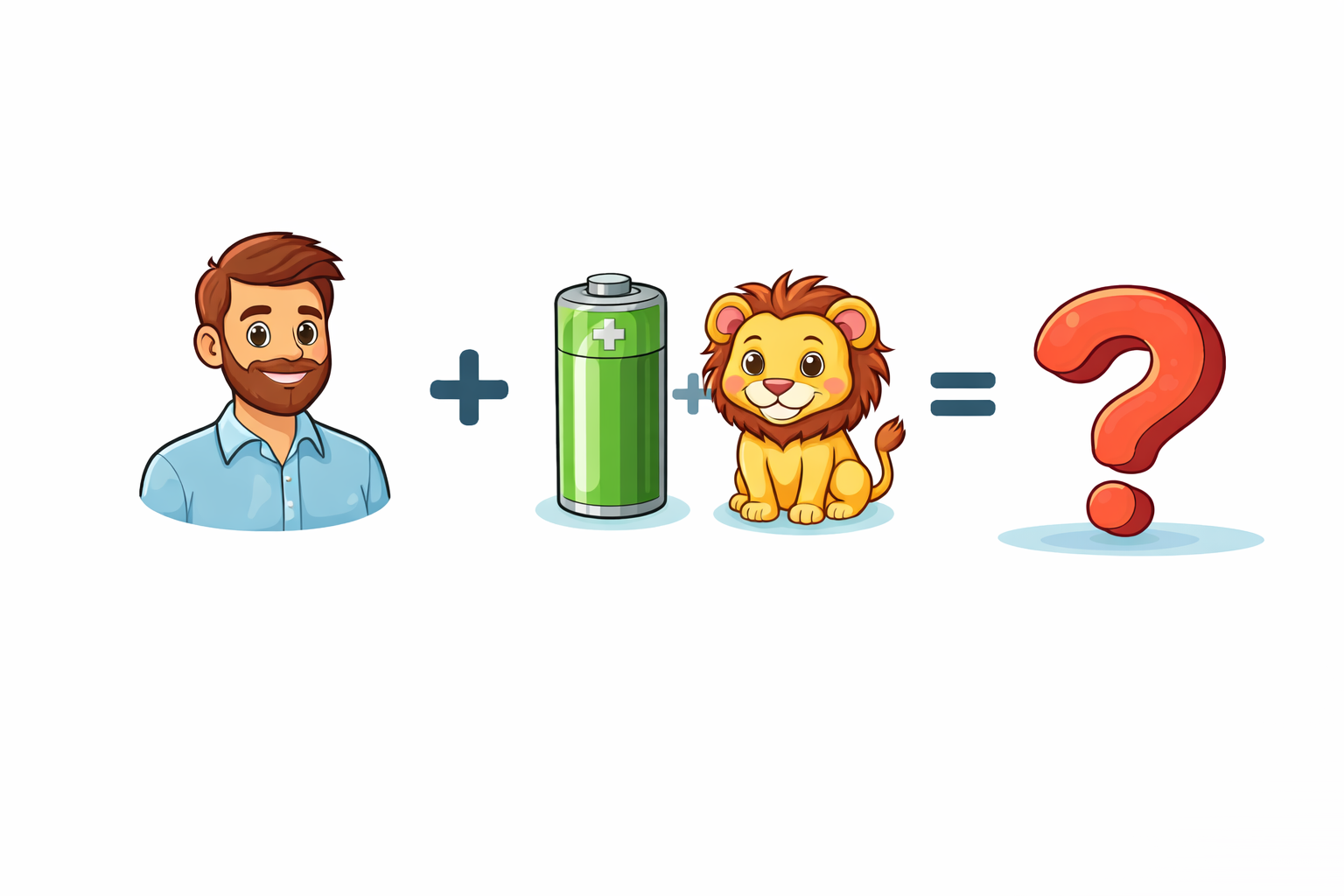 Rébus papa pile lion